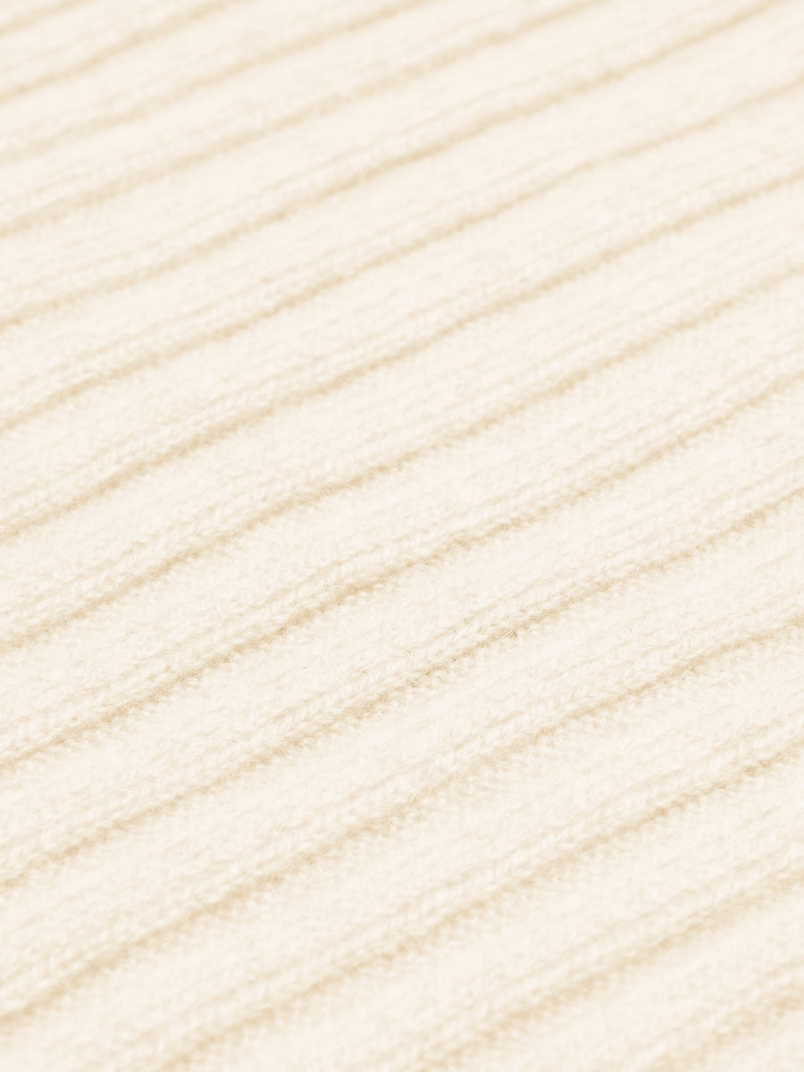 Napoli (cream) - Italian 100% cashmere ribbed scarf (unisex) - Glamourous Grace