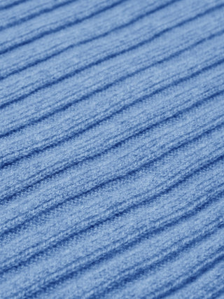Napoli (light blue) - Italian 100% cashmere ribbed scarf (unisex) - Glamourous Grace