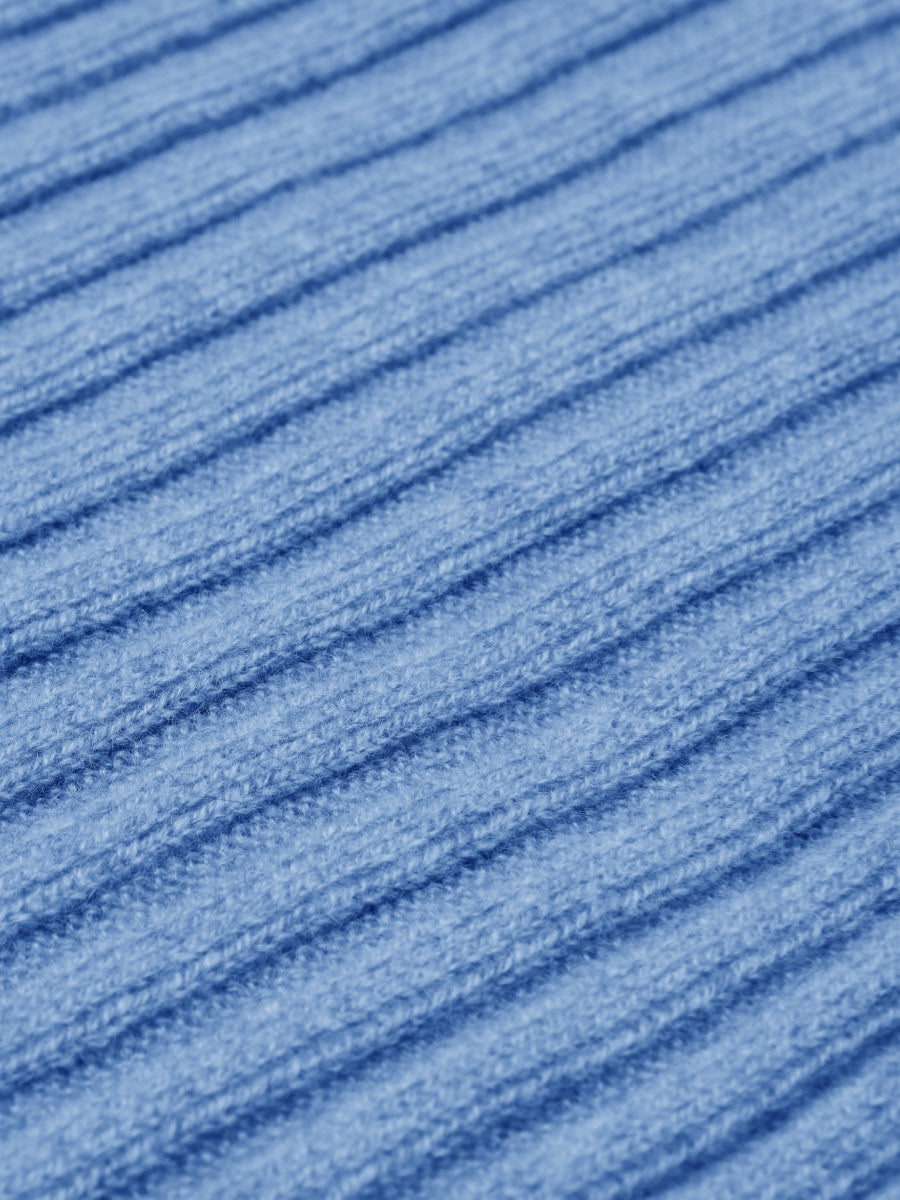Napoli (light blue) - Italian 100% cashmere ribbed scarf (unisex) - Glamourous Grace