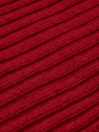 Napoli (red) - Italian 100% cashmere ribbed scarf (unisex) - Glamourous Grace