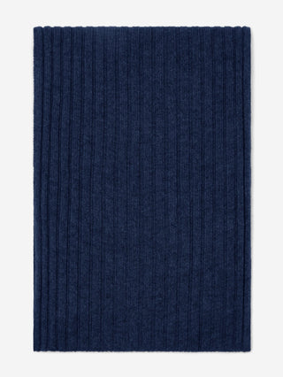 Napoli (navy blue) - Italian 100% cashmere ribbed scarf (unisex) - Glamourous Grace