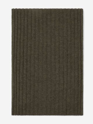 Napoli (dark green) - Italian 100% cashmere ribbed scarf (unisex) - Glamourous Grace