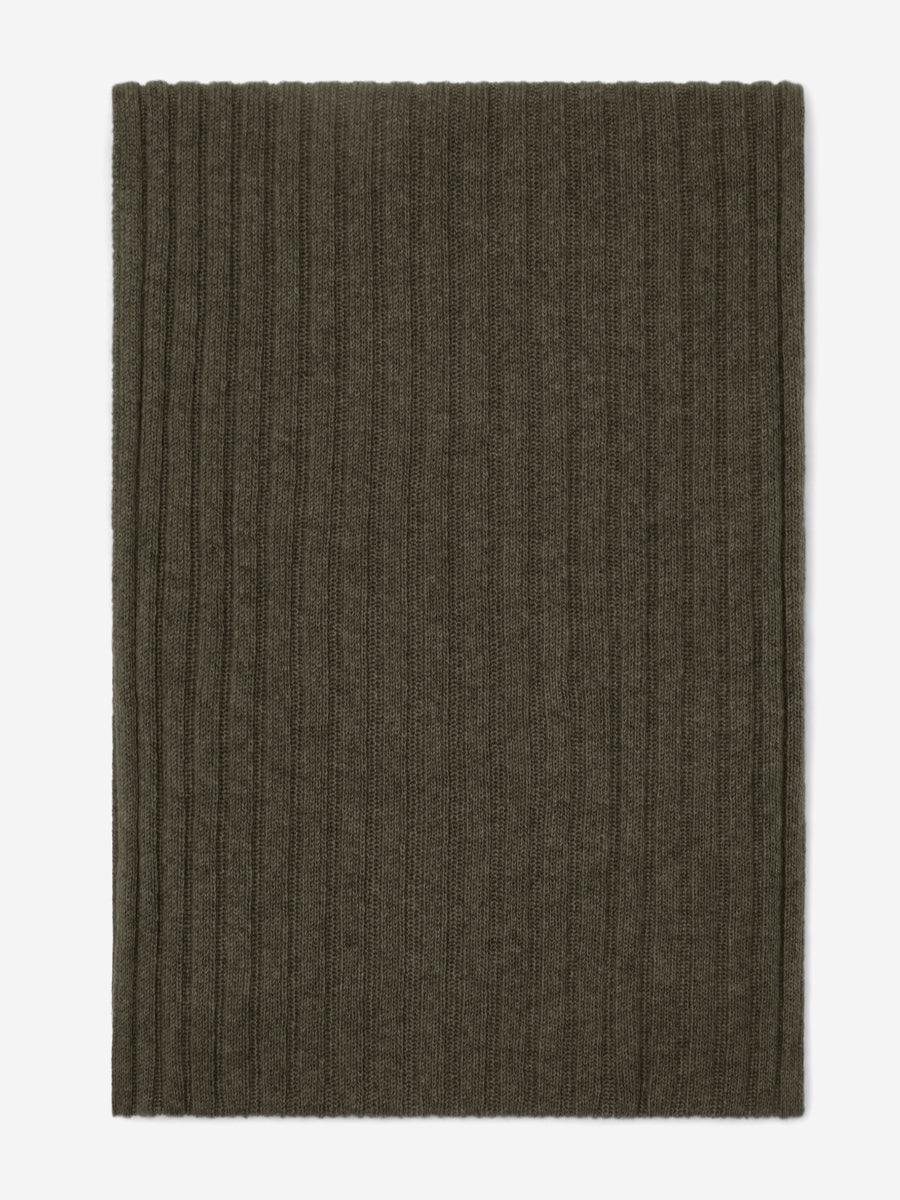 Napoli (dark green) - Italian 100% cashmere ribbed scarf (unisex) - Glamourous Grace