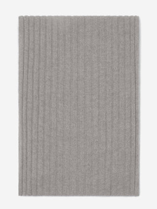 Napoli (light grey) - Italian 100% cashmere ribbed scarf (unisex) - Glamourous Grace