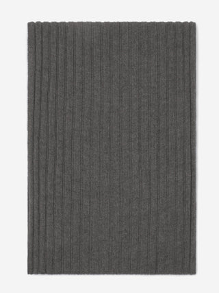 Napoli (dark grey) - Italian 100% cashmere ribbed scarf (unisex) - Glamourous Grace