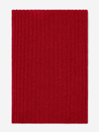 Napoli (red) - Italian 100% cashmere ribbed scarf (unisex) - Glamourous Grace