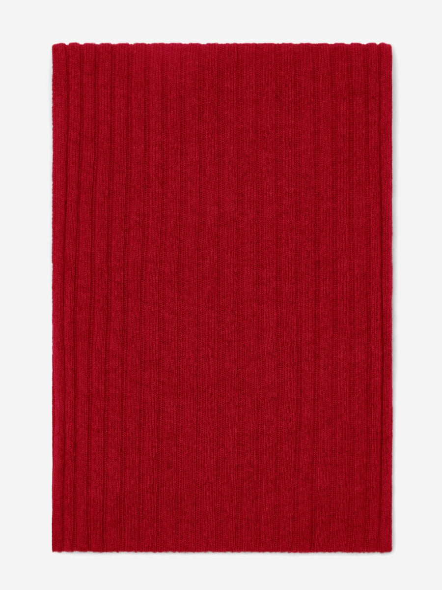 Napoli (red) - Italian 100% cashmere ribbed scarf (unisex) - Glamourous Grace