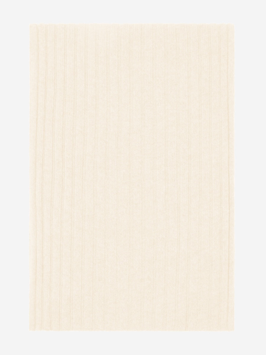 Napoli (cream) - Italian 100% cashmere ribbed scarf (unisex) - Glamourous Grace