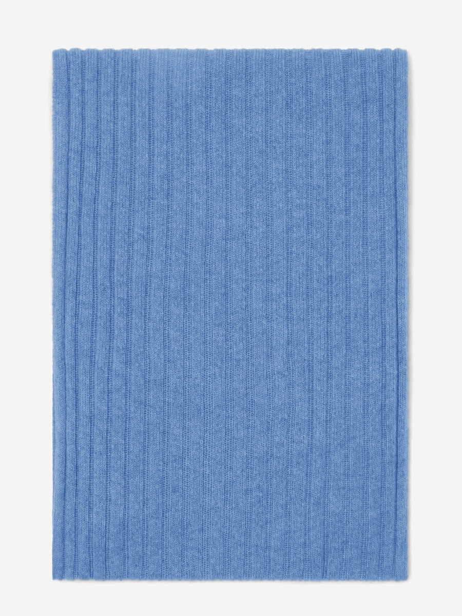 Napoli (light blue) - Italian 100% cashmere ribbed scarf (unisex) - Glamourous Grace