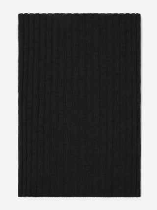 Napoli (black) - Italian 100% cashmere ribbed scarf (unisex) - Glamourous Grace