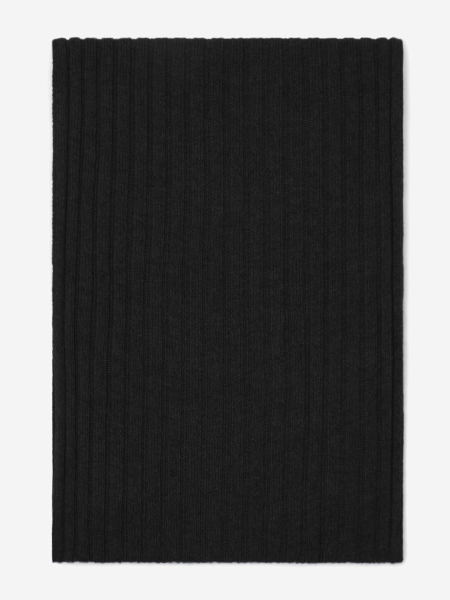 Napoli (black) - Italian 100% cashmere ribbed scarf (unisex) - Glamourous Grace