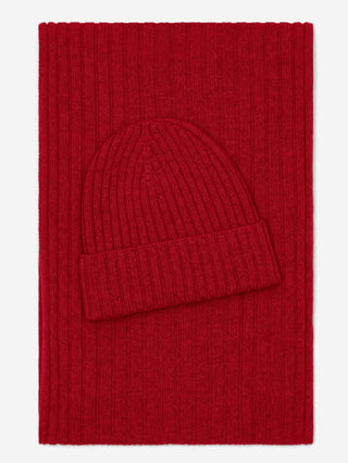 Napoli (red) - Italian 100% cashmere ribbed scarf (unisex) - Glamourous Grace