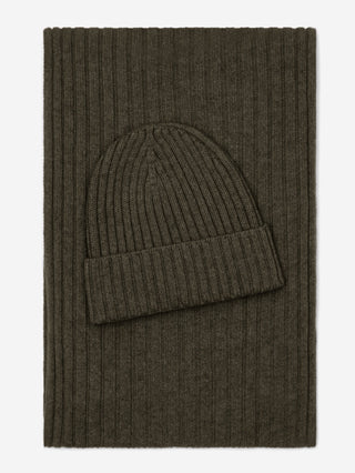 Napoli (dark green) - Italian 100% cashmere ribbed scarf (unisex) - Glamourous Grace