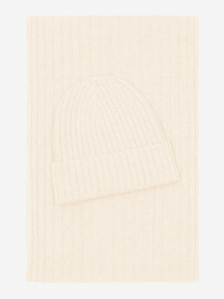 Napoli (cream) - Italian 100% cashmere ribbed scarf (unisex) - Glamourous Grace