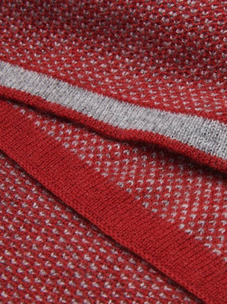 Riccardo (red & grey) - Italian 100% cashmere scarf with pattern - Glamourous Grace
