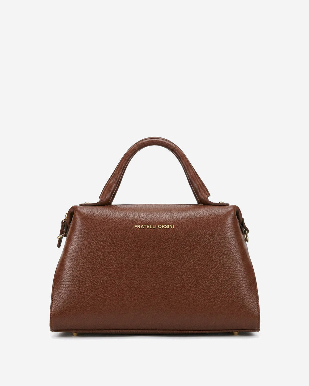 Cecilia (brown) - Italian calf leather women's handbag (with shoulder strap) - Glamourous Grace