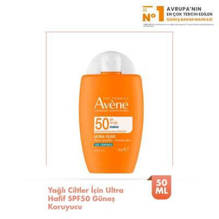 Avene Ultra Fluid Oil Control SPF50 Sunscreen for Oily Skin - High Protection, Oil-Free, Lightweight - Glamourous Grace