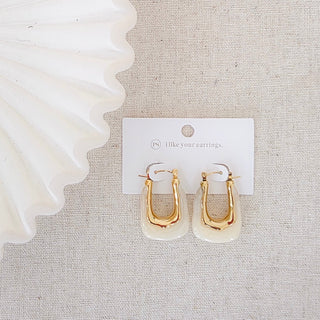 Cha-Cha Resin Hoop Earrings - WATERPROOF