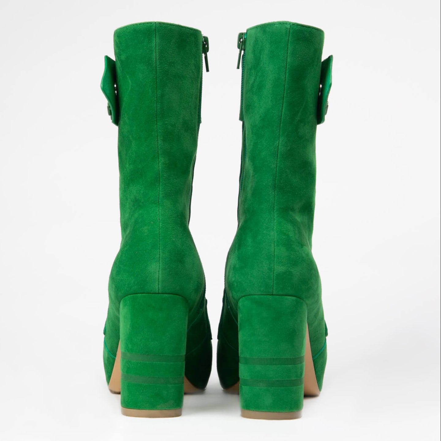 Michaela V Marta Green Suede Knee-High Boots - Glamourous Grace