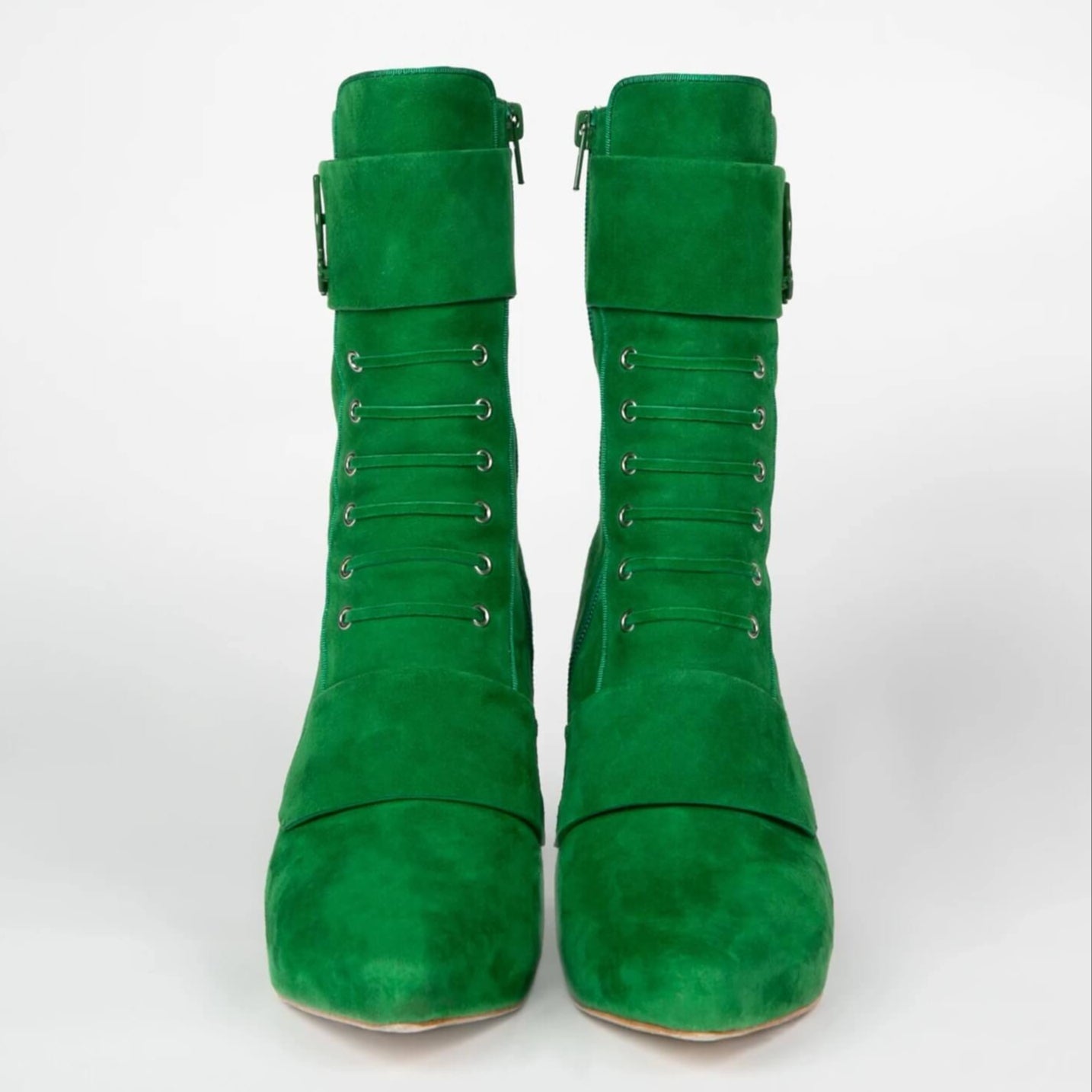 Michaela V Marta Green Suede Knee-High Boots - Glamourous Grace