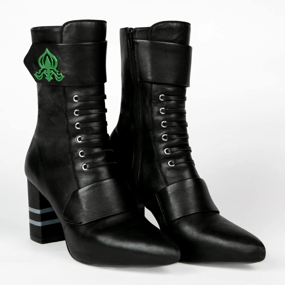 Michaela V Marta Black Leather Knee-High Boots - Glamourous Grace