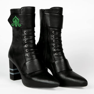 Michaela V Marta Black Leather Knee-High Boots