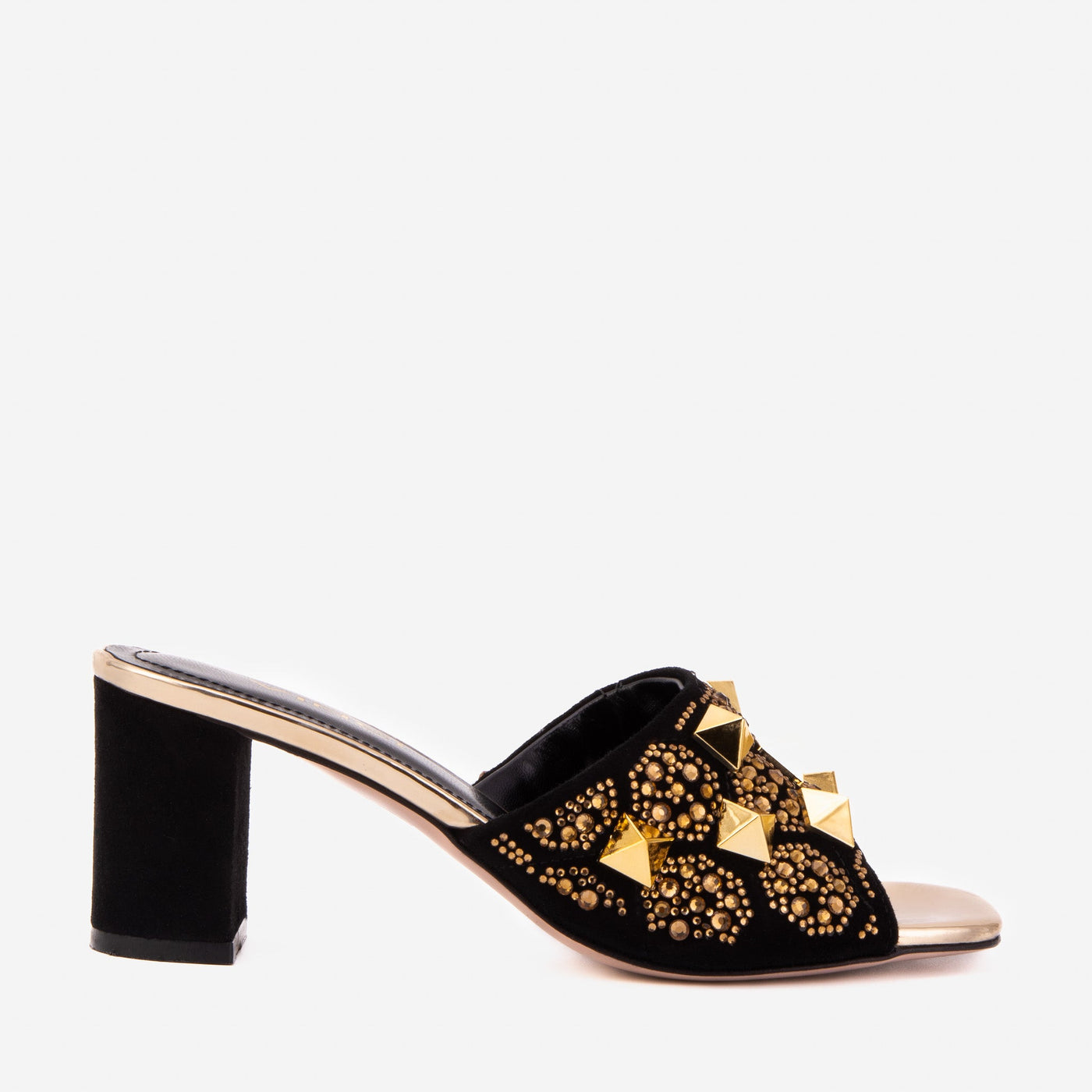 The Chantilly Black Glitter Leather Women Sandal - Glamourous Grace