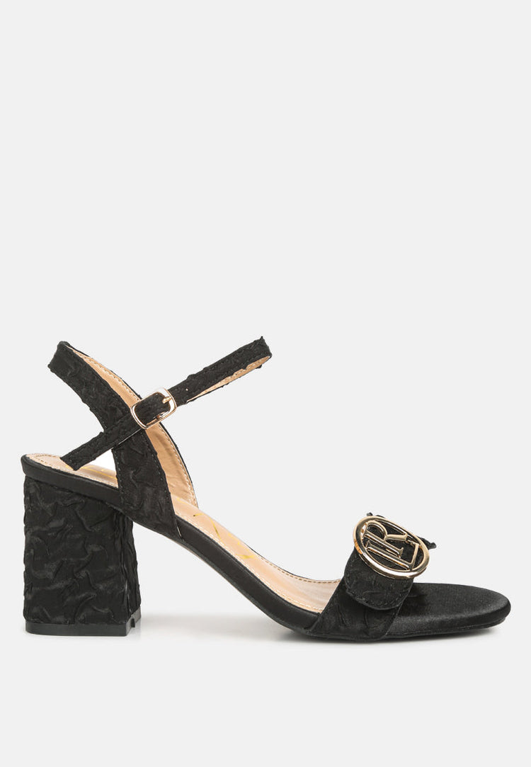 Chaplet Textured Block Heel Sandals - Glamourous Grace