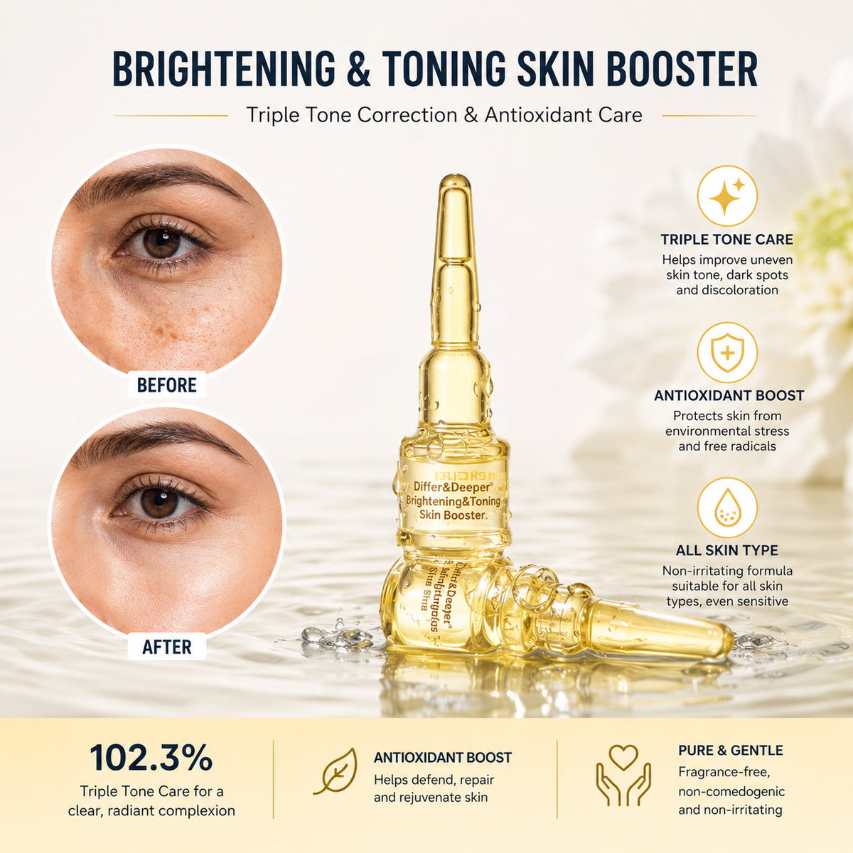 DIFFER&DEEPER Brightening & Toning Skin Booster (2ml x 5) - Glamourous Grace