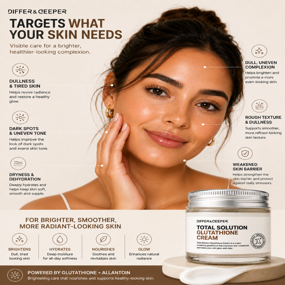 DIFFER&DEEPER Total Solution Glutathione Cream (70g) - Glamourous Grace