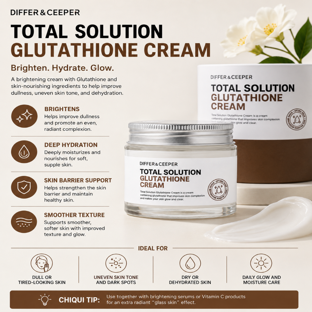 DIFFER&DEEPER Total Solution Glutathione Cream (70g) - Glamourous Grace