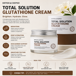 DIFFER&DEEPER Total Solution Glutathione Cream (70g) - Glamourous Grace