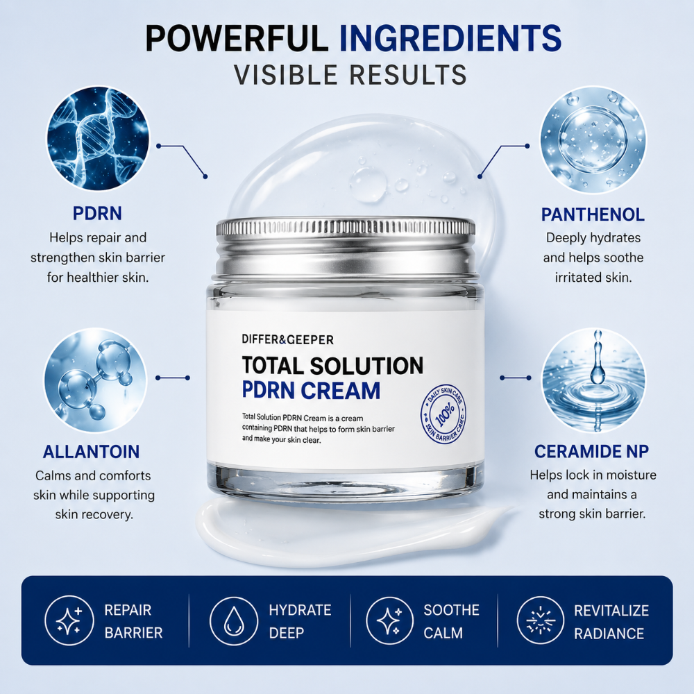DIFFER&DEEPER Total Solution PDRN Cream (70g) - Glamourous Grace