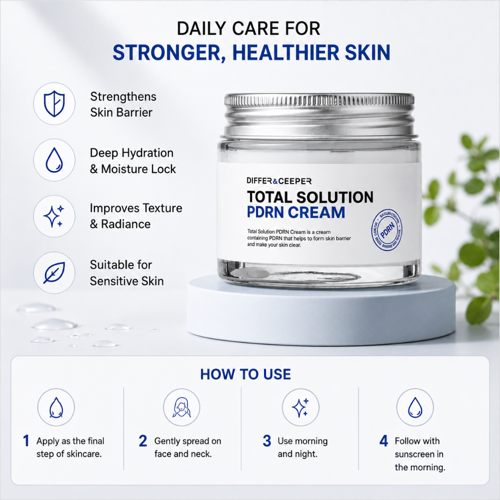 DIFFER&DEEPER Total Solution PDRN Cream (70g) - Glamourous Grace