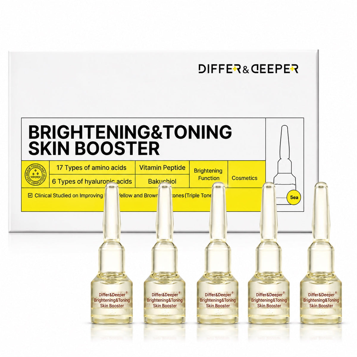 DIFFER&DEEPER Brightening & Toning Skin Booster (2ml x 5) - Glamourous Grace