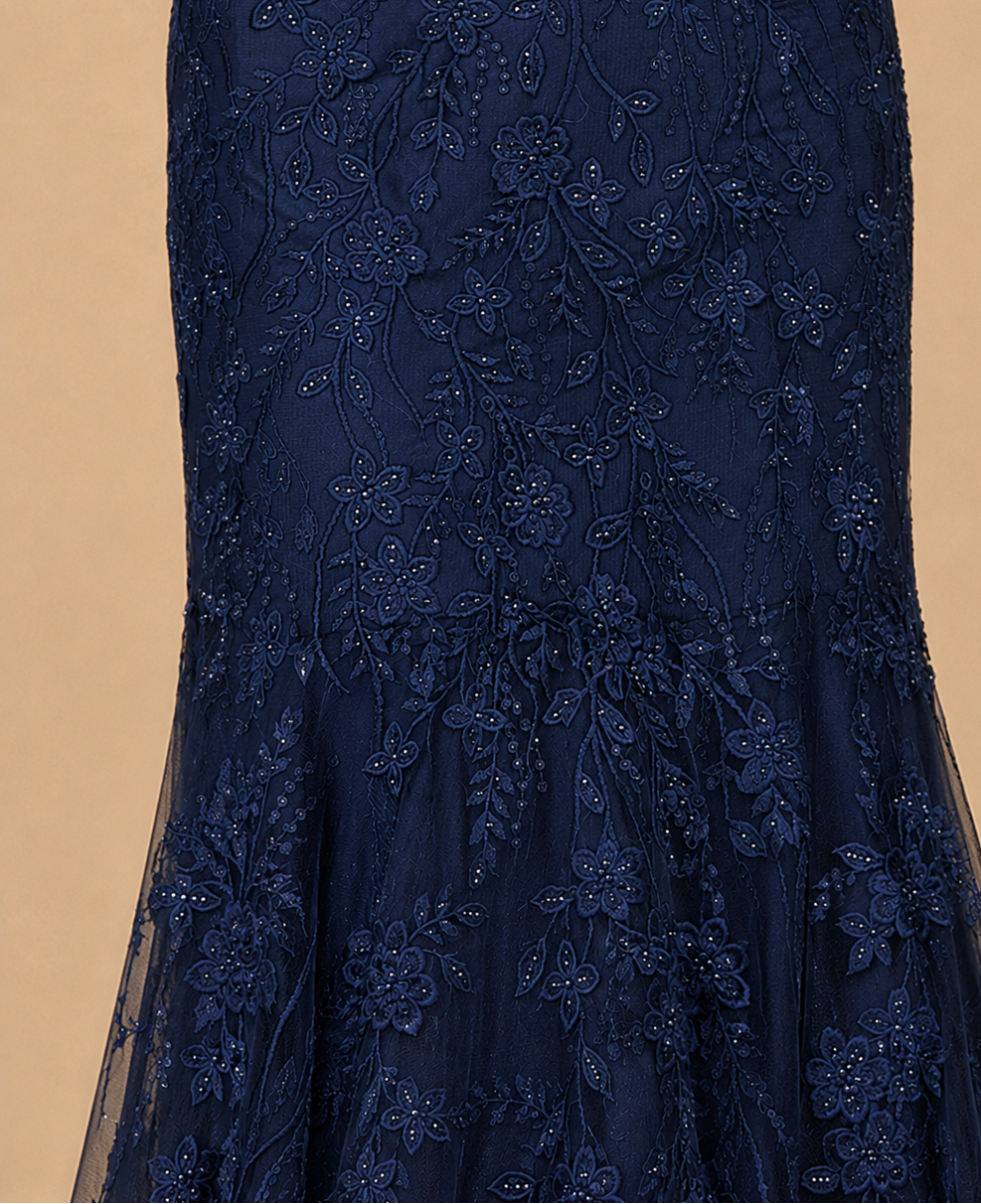 Off Shoulder Long Sleeve Mermaid Gown - Glamourous Grace