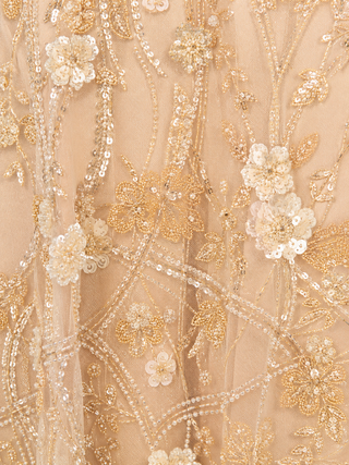 Off Shoulder A-Line Floral Gown | 28882