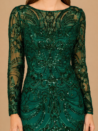 High Neck Long Sleeve Lace Gown | 29050 - Glamourous Grace