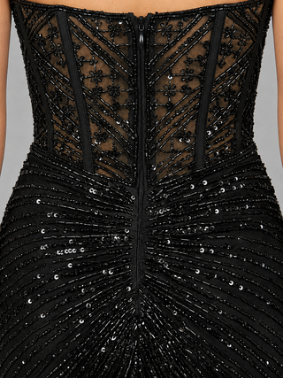 Embellished Strapless Gown with Slit | 9953 - Glamourous Grace