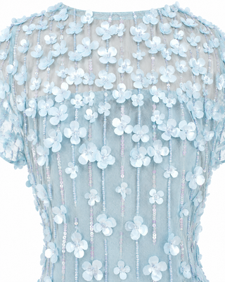 3D Applique Midi Dress with Cap Sleeves | 29186 - Glamourous Grace
