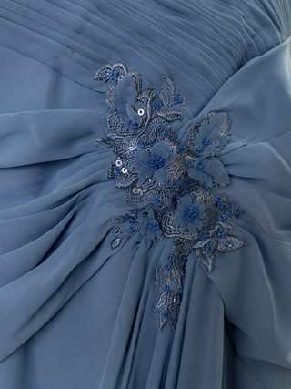 Off Shoulder Elegant Chiffon Gown - Glamourous Grace