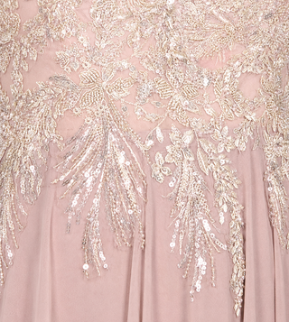 Chiffon A-line Long Gown with Cape Sleeves - Glamourous Grace