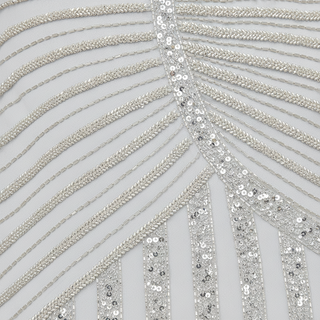 Long Sleeve Linear Beaded Gown