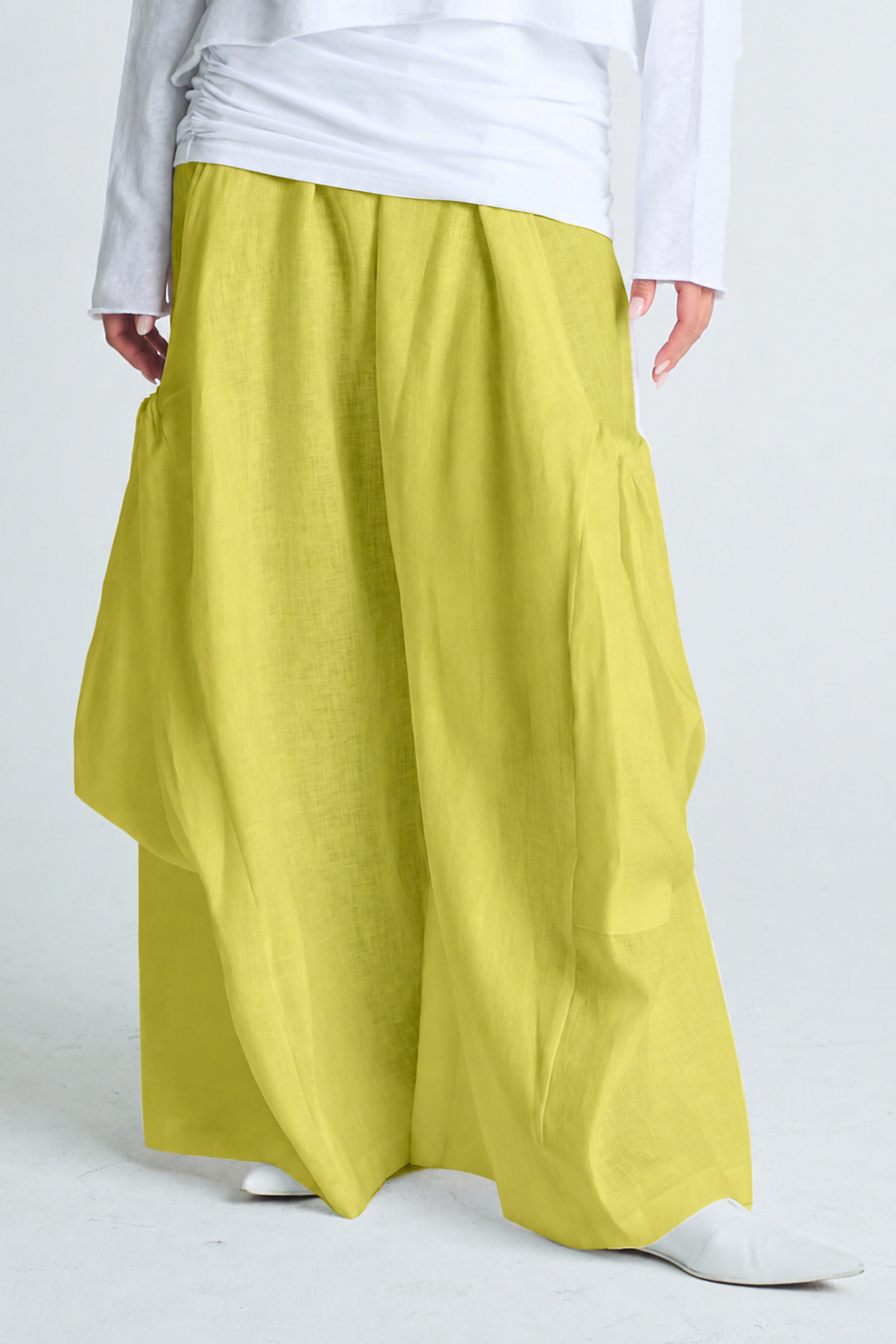 Linen Big Pocket Pants - Lime - Glamourous Grace