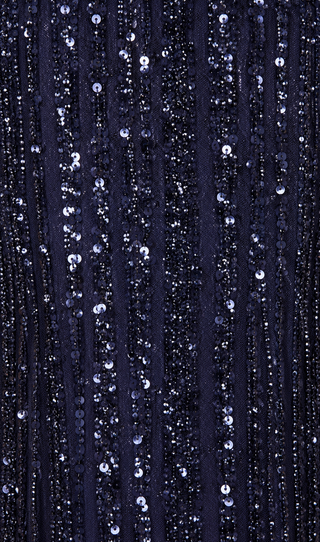 Long Sleeve Beaded Peplum Dress
