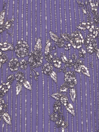 Long Sleeve, High Neck Beaded Gown - OUTLET