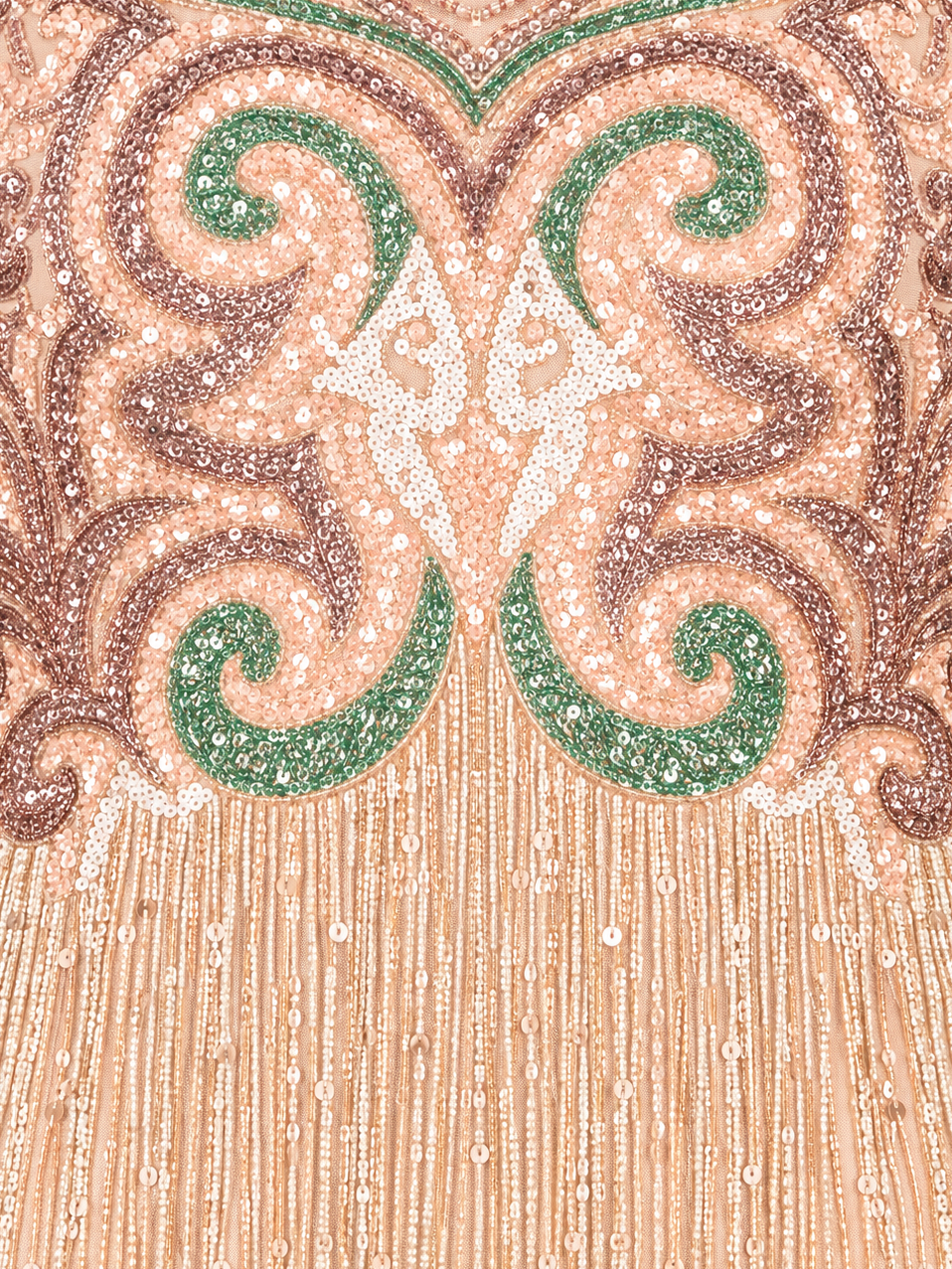 Cap Sleeve Cocktail Gown with Fringes
