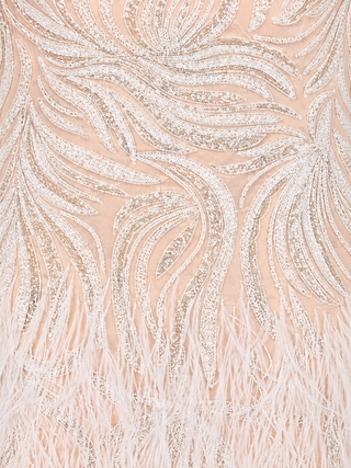 Beaded, Feather Cocktail Dress