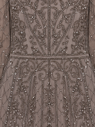 Beaded Long Dress with Flare Sleeves