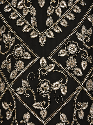 Bell Sleeved High Neck Beaded Gown